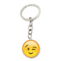 Metal Smiley Face Keychain Cheeky Wink Tongue Out Emoji Zinc Alloy 18