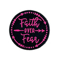 Silicone Focal Beads Faith Over Fear Circle Badge Arrow Accents 20pcs 2