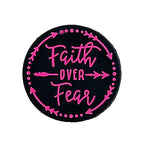 Silicone Focal Beads Faith Over Fear Circle Badge Arrow Accents 20pcs 2