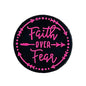 Silicone Focal Beads Faith Over Fear Circle Badge Arrow Accents 20pcs 2