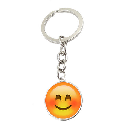 Metal Smiley Face Keychain Cheeky Wink Tongue Out Emoji Zinc Alloy 14