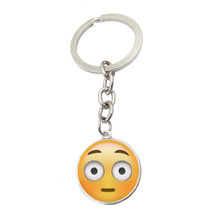 Metal Smiley Face Keychain Cheeky Wink Tongue Out Emoji Zinc Alloy 12