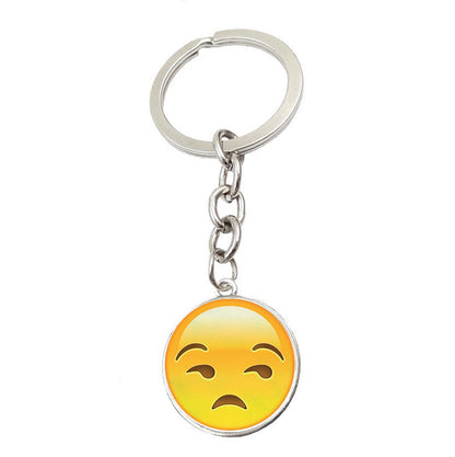 Metal Smiley Face Keychain Cheeky Wink Tongue Out Emoji Zinc Alloy 16