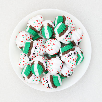 3D Crushed Sugar Cake Cup Focal Beads 20 pcs 4