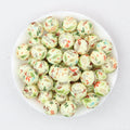 Christmas Theme 15mm Printed Silicone Round Beads 50pcs - Christmas Leaves