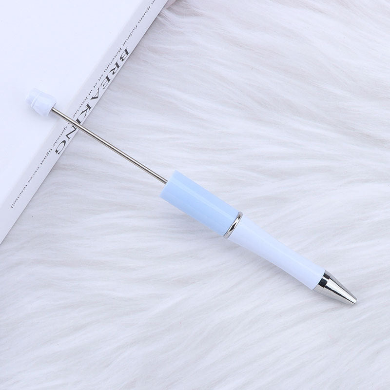 Beadable Pens Wholesale, Two Color Plastic Pastel White Barrel Ballpoint, 11.5mm x 145mm