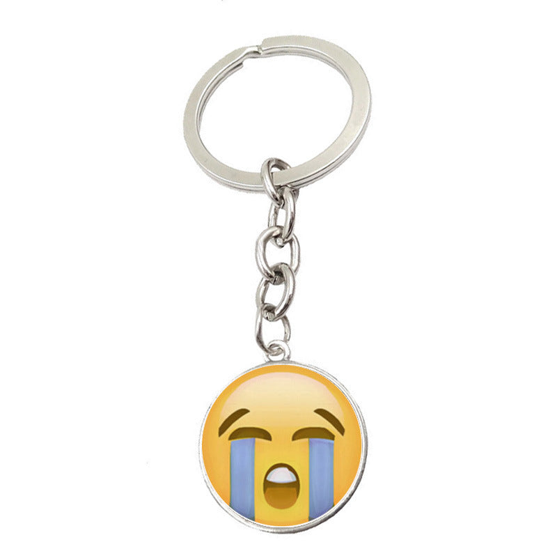 Metal Smiley Face Keychain Cheeky Wink Tongue Out Emoji Zinc Alloy 11