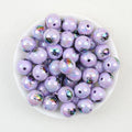 Iridescent Spider Acrylic Beads Wholesale, Purple Halloween Round Design, 16mm