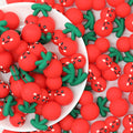 Silicone 3D Focal Beads Cherry Smiling Face Stem 20pcs - cherry