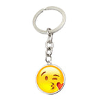 Metal Smiley Face Keychain Cheeky Wink Tongue Out Emoji Zinc Alloy 3