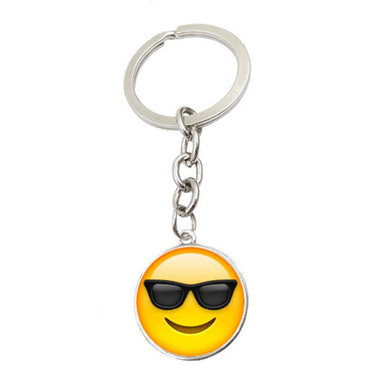 Metal Smiley Face Keychain Cheeky Wink Tongue Out Emoji Zinc Alloy 22