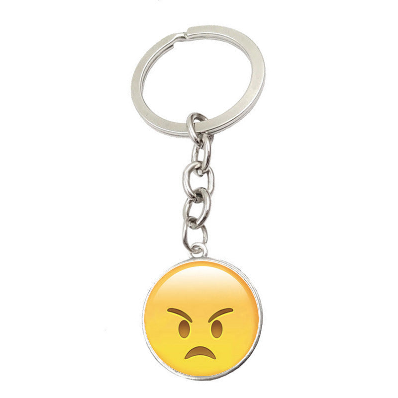 Metal Smiley Face Keychain Cheeky Wink Tongue Out Emoji Zinc Alloy 23