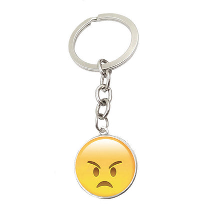 Metal Smiley Face Keychain Cheeky Wink Tongue Out Emoji Zinc Alloy 23