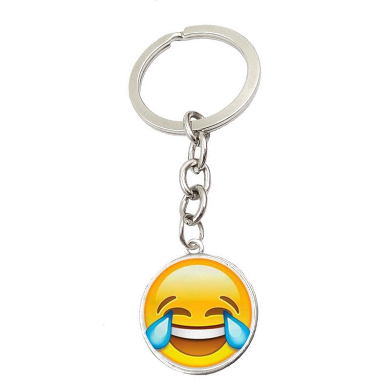 Metal Smiley Face Keychain Cheeky Wink Tongue Out Emoji Zinc Alloy 2