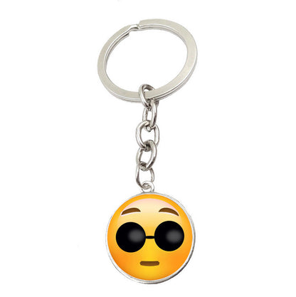 Metal Smiley Face Keychain Cheeky Wink Tongue Out Emoji Zinc Alloy 15