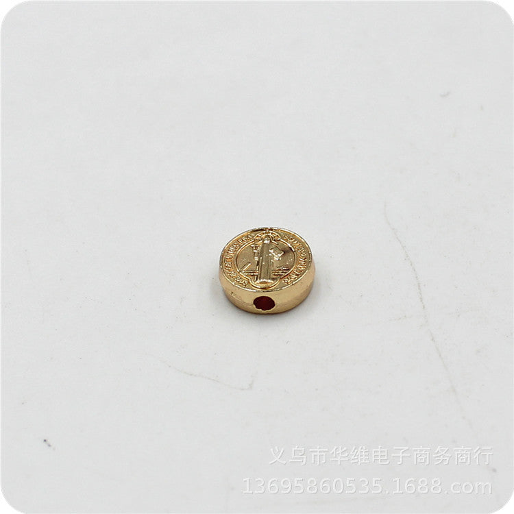 Jesus Portrait Metal Beads 9mm Vintage Alloy Medallion 50pcs 6