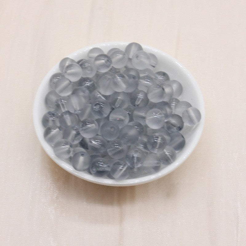 Frosted Glass Beads 8mm Soft Translucent Pastel Colors 50pcs 13