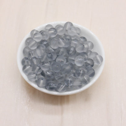 Frosted Glass Beads 8mm Soft Translucent Pastel Colors 50pcs 13