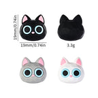  3D Large Eye Cat Heads Silicone Focal Beads 20Pcs 12
