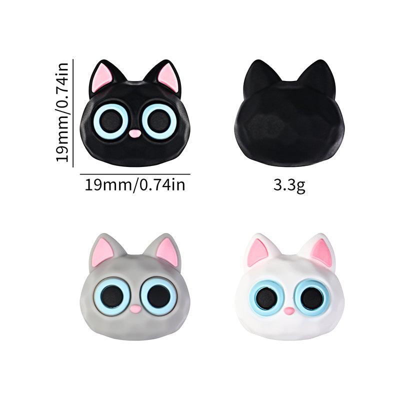  3D Large Eye Cat Heads Silicone Focal Beads 20Pcs 12