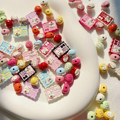 Character Metal Beads 17mm Hello Kitty Doll Head & Stamp Alloy 10pcs