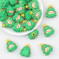 Cute 3D Silicone Focal Beads Christmas Tree Design 20pcs