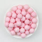 15mm Colorful Polka Dot Print Round Silicone Beads  50pcs - Pink Dots