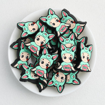 Colorful Animal Character Silicone Focal Beads 20pcs 5