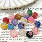 Luminous Color-Changing Resin Round Flower Beads 16mm 10pcs 2