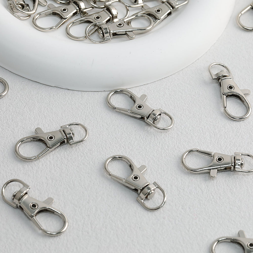 Zinc Alloy Swivel Lobster Claw Clasps Metal Nickel Plated 20pcs