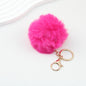 Pom Pom Keychain Fluffy Imitation Rex Rabbit Fur Ball 8cm With Lobster Clasp