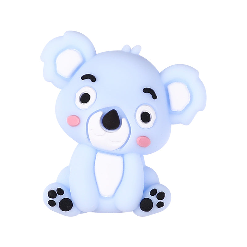 Silicone 3D Focal Beads Koala Sitting Pose Pastel Colors 20pcs 14