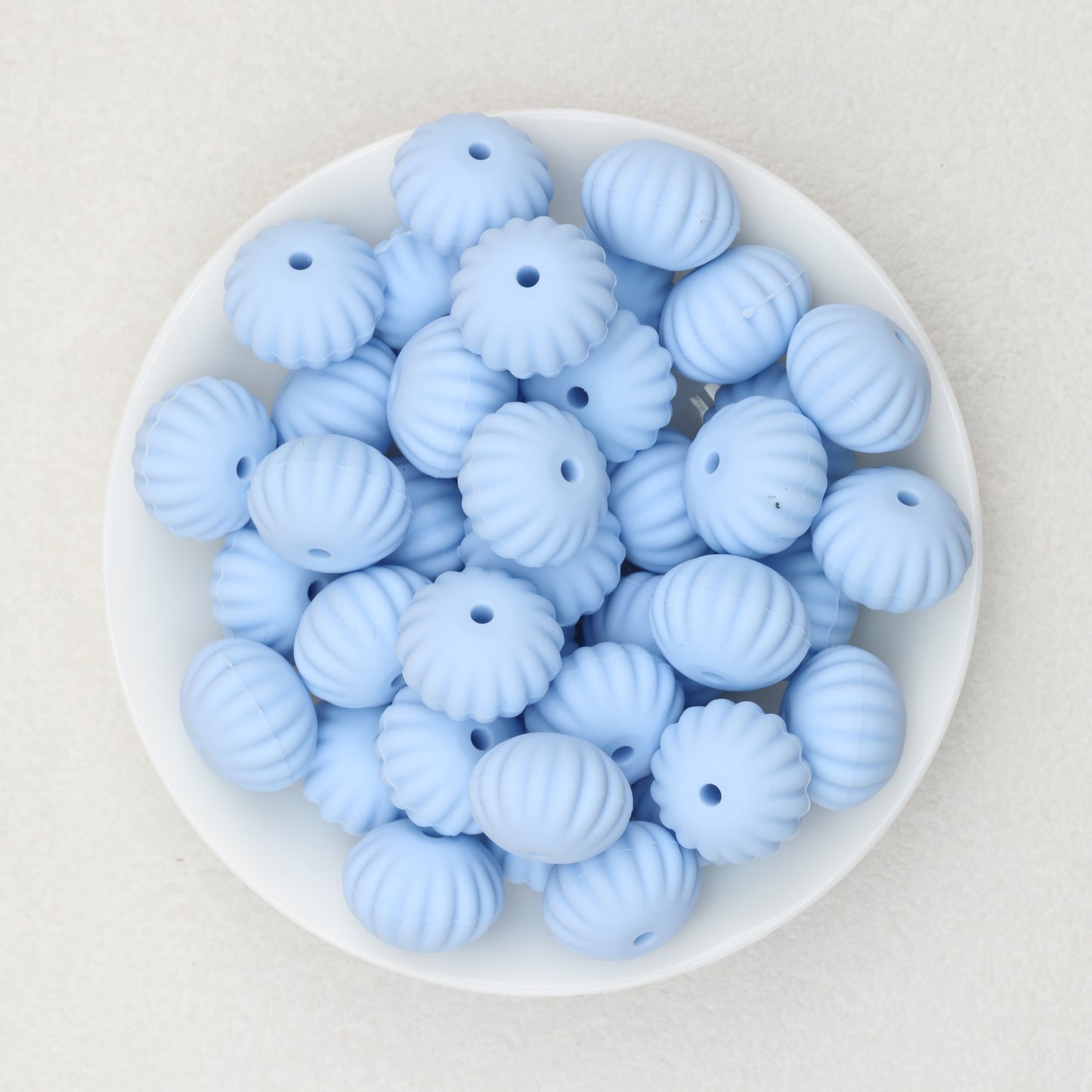 Solid Color Pumpkin Shaped Silicone Beads 20pcs