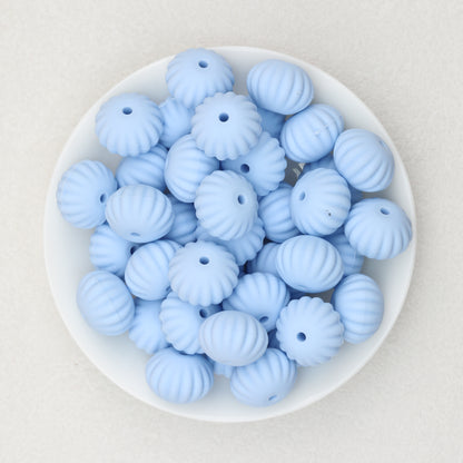 Solid Color Pumpkin Shaped Silicone Beads 20pcs