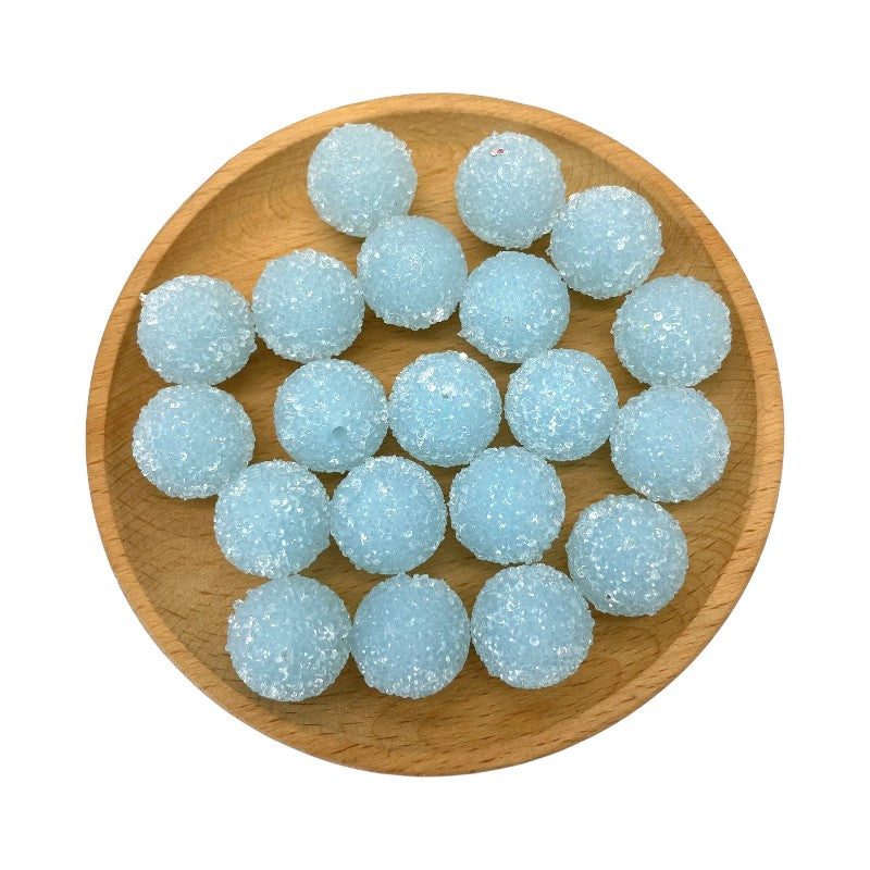 Sugar Acrylic Bubblegum Beads 20mm Frosted Texture Mixed Colors 50pcs 8