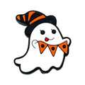 Silicone Focal Beads Halloween Ghost Holding Witch Hat Banners 20pcs