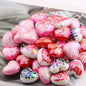 Plating Round Heart Acrylic Beads 16mm 20mm UV Valentine Print 20pcs 3