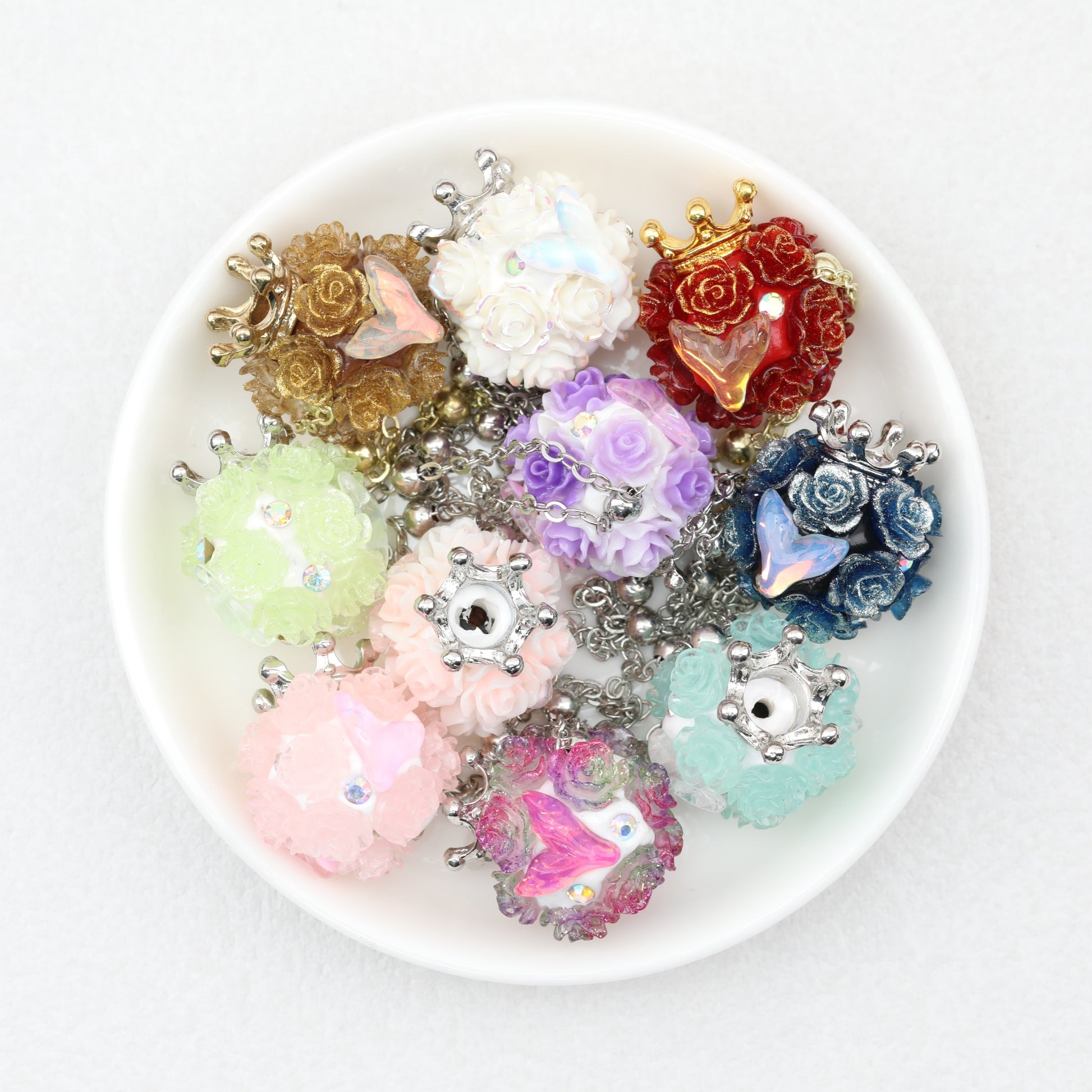Mermaid Tail Polymer Clay  Beads Fancy 5pcs 22mm  2