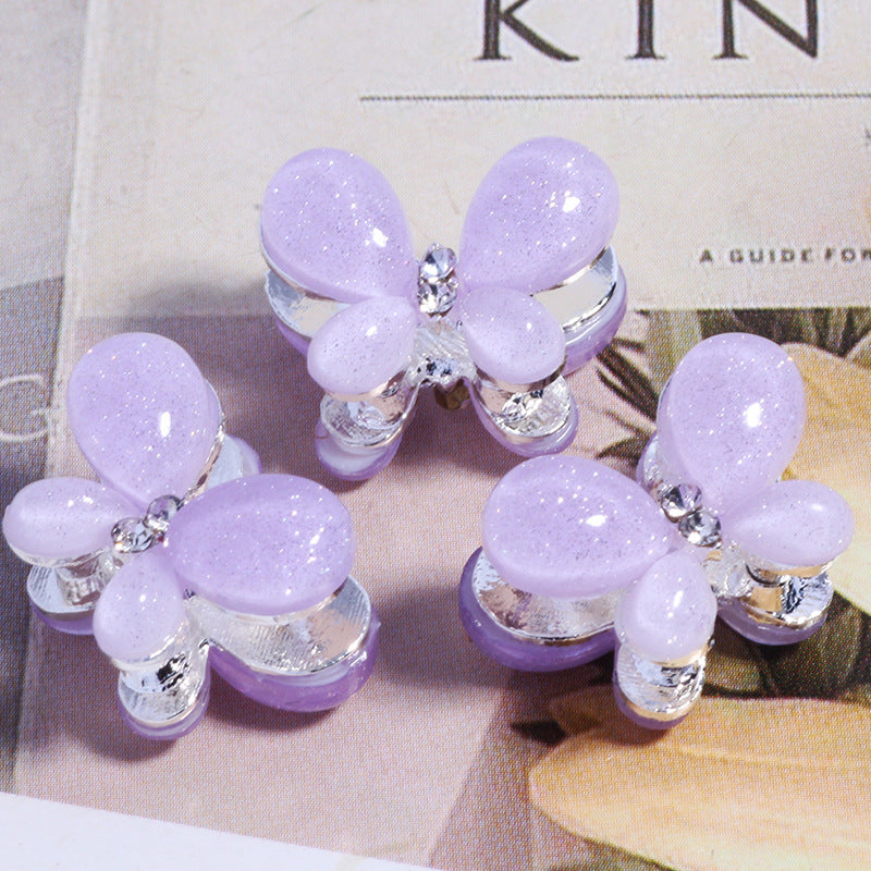 3D Glitter Butterfly Alloy Beads 16mm 2pcs 10