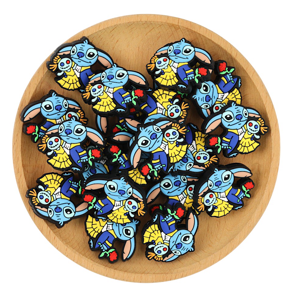Silicone Focal Beads Holding Scrump's Stitch Red Rose 20pcs 3