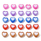 Makaron Heart Acrylic Beads 8x7mm Two Tone Translucent 60pcs