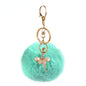 Pom Pom Keychain Alloy Ballet Girl Gold Tone with Rhinestones 9