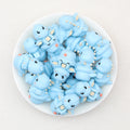  3D Blue Dragon Flower Pot Silicone Focal Beads 20Pcs 2