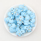  3D Blue Dragon Flower Pot Silicone Focal Beads 20Pcs 2