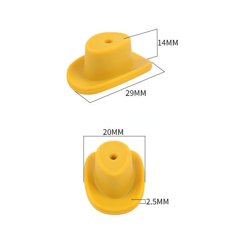 Silicone Focal Beads Cowboy Hat Centered Hole 10pcs 2