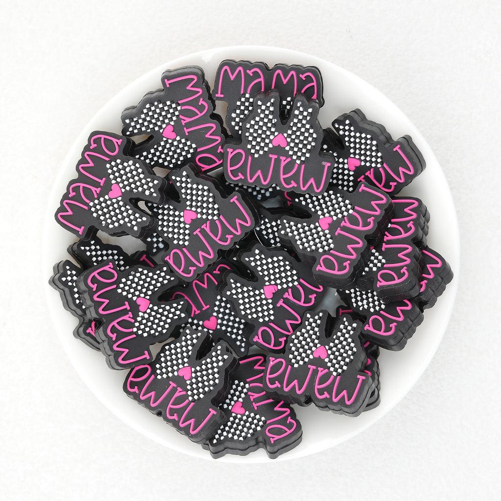 Mother Day Bow Silicone Focal Beads 20Pcs  3
