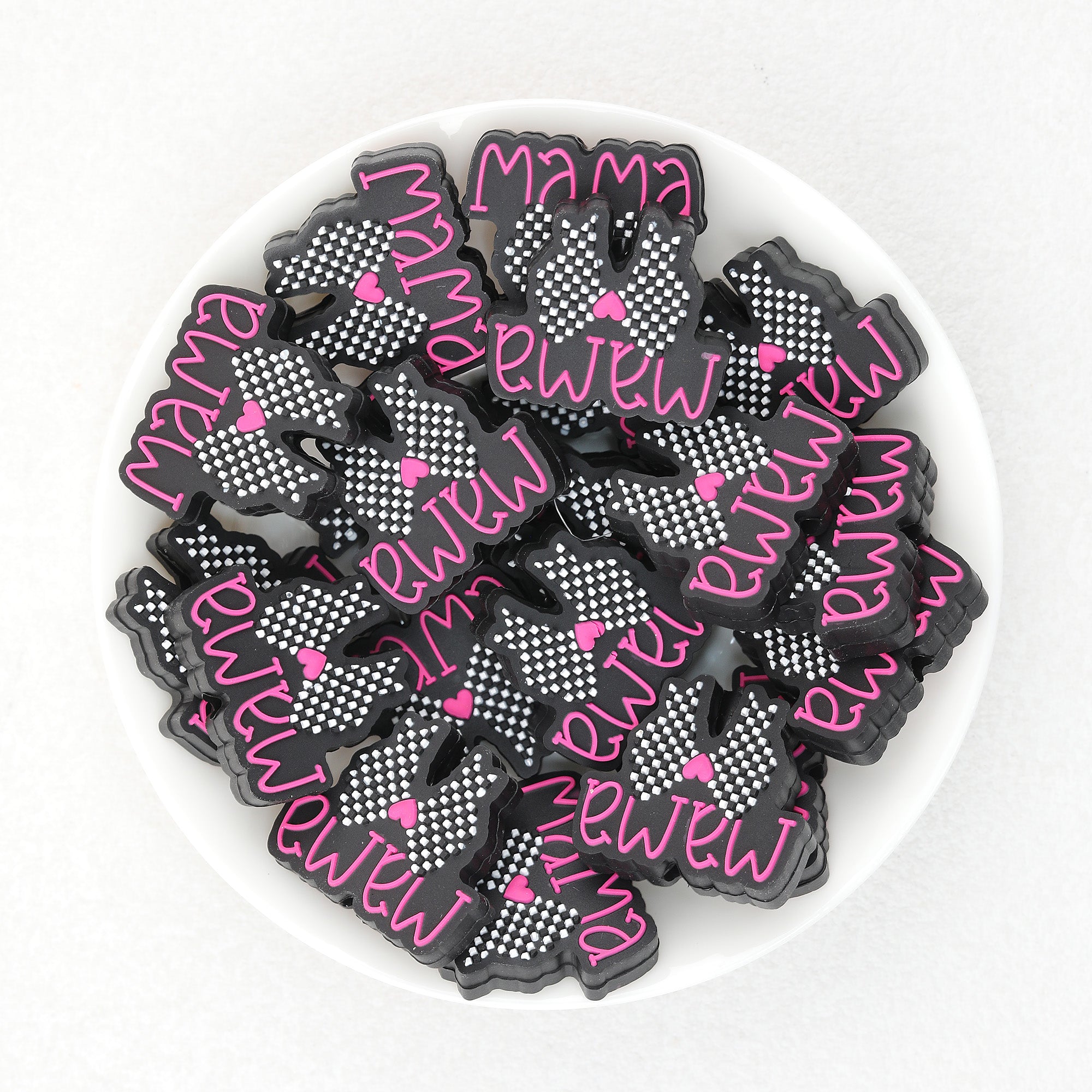 Mother Day Bow Silicone Focal Beads 20Pcs  3