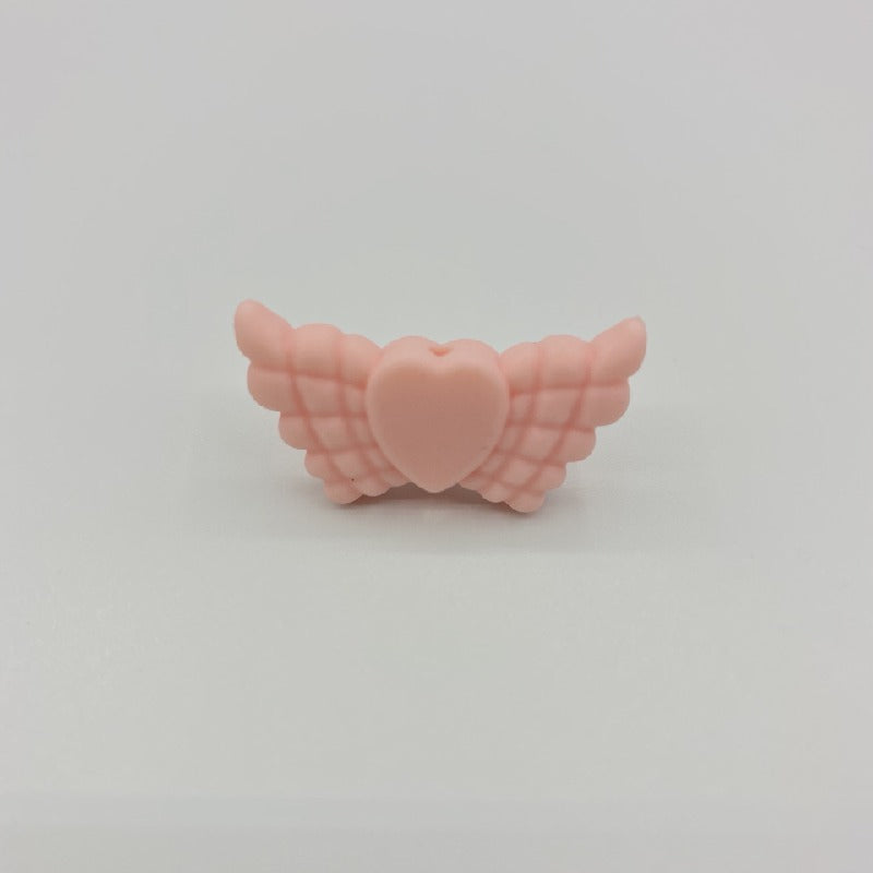 Wing Silicone Beads Mixed Colors 20pcs 19