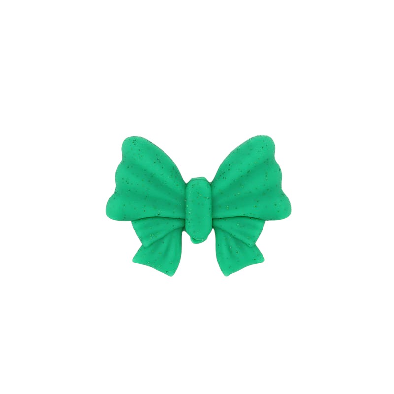 Silicone Focal Beads Christmas Color-Shifting Bow Red Green 20pcs 2
