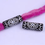 Vintage Patterned Tube Acrylic Beads 26mm Black White Floral 100pcs